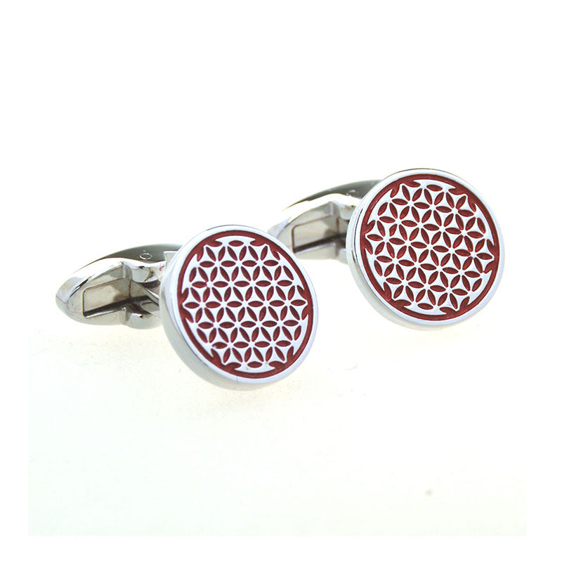 T.O. Collection Red Cufflinks - Round