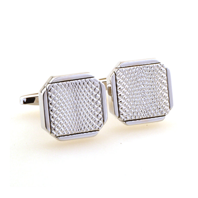 T.O. Collection Silver Cufflinks - Squared Silver