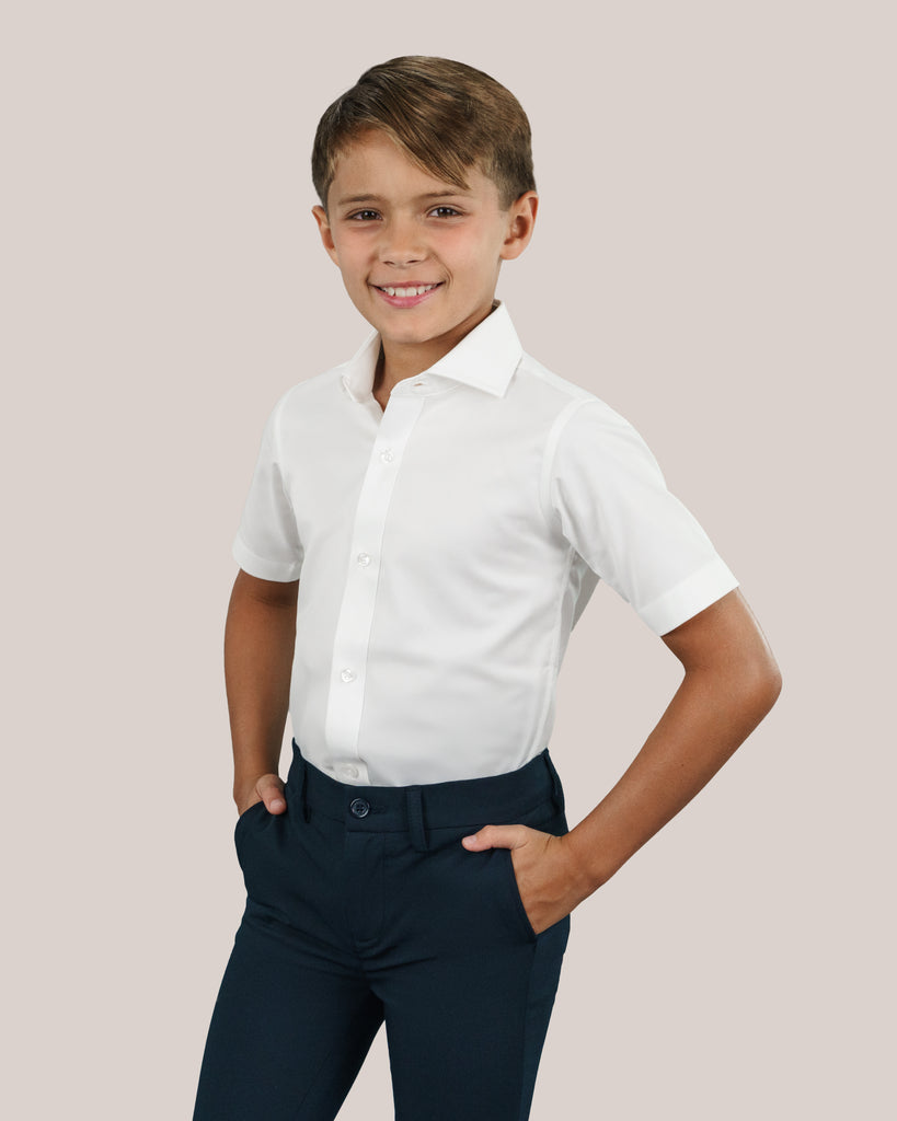 Boy's Green Label White Non-Iron Dress Shirt