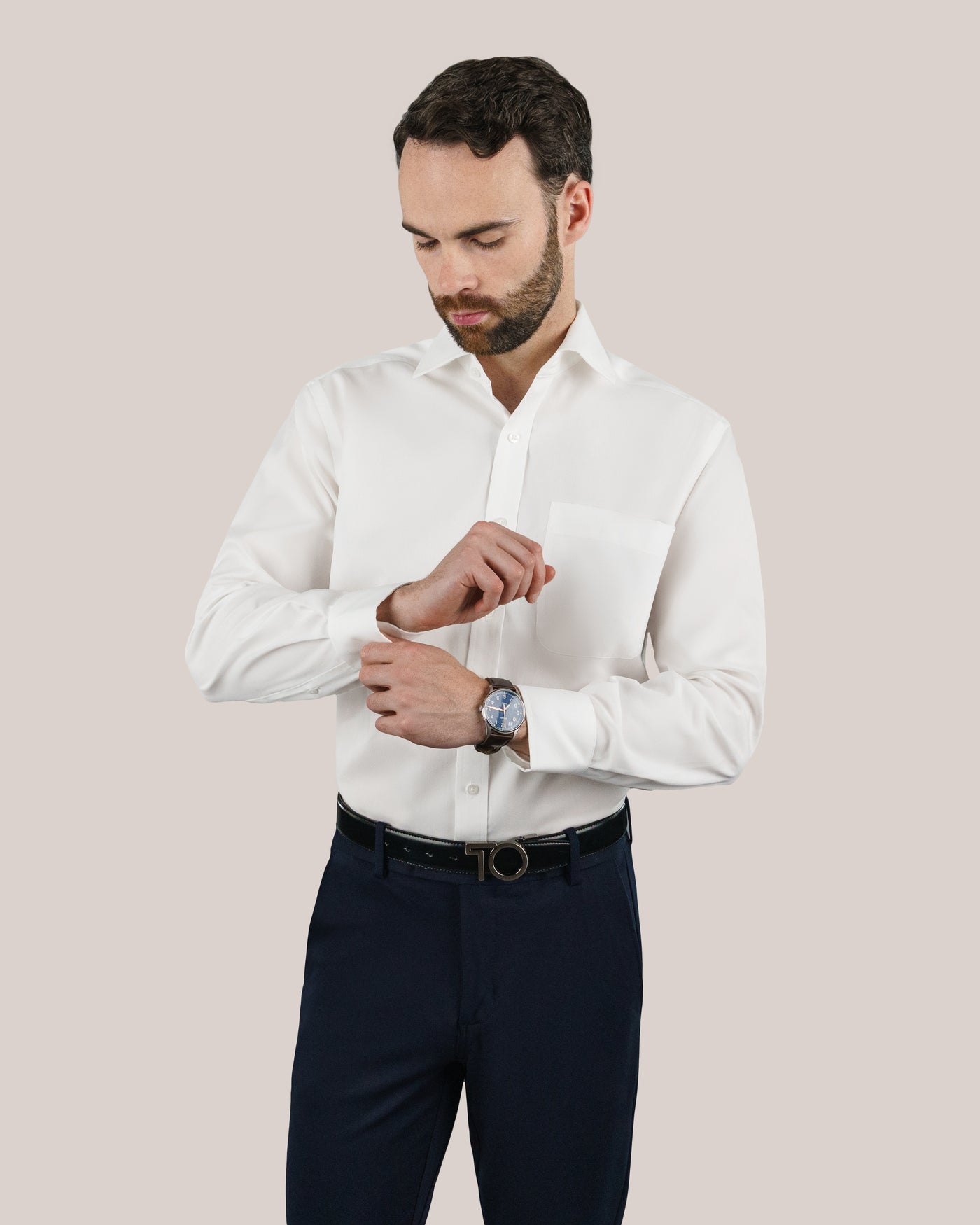 Men's Blue Label Pinpoint Non-Iron White Shirt