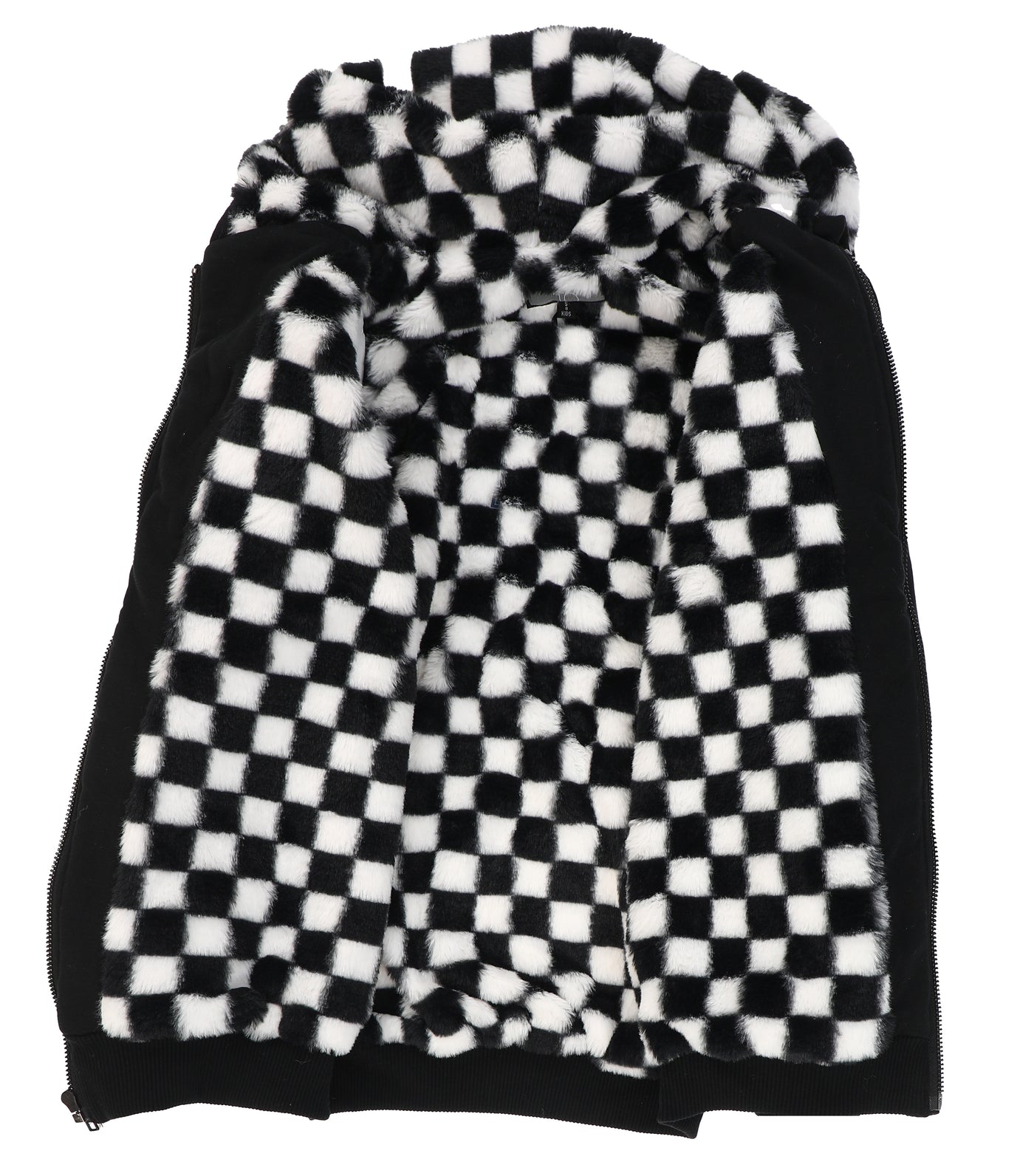Adult's Dulce Black Hoodie -Checkered Fur