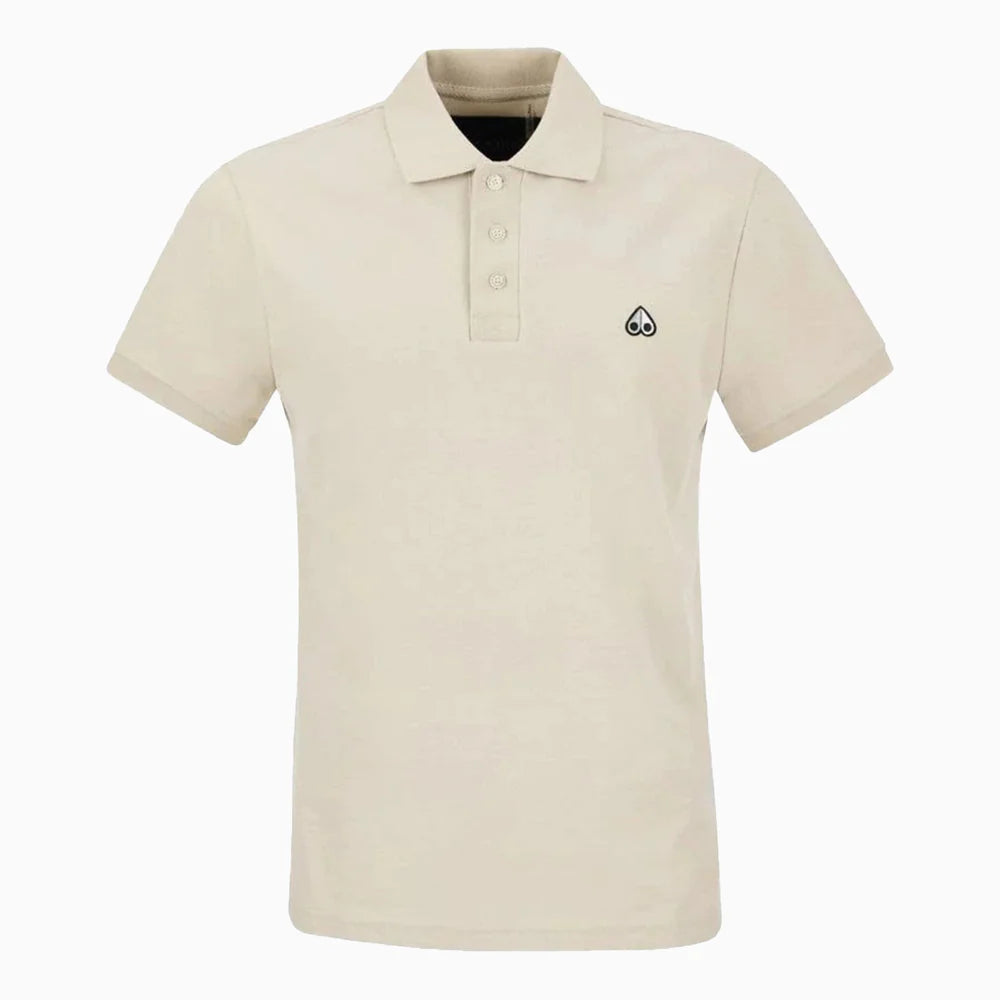 Silver Logo Polo in Taupe
