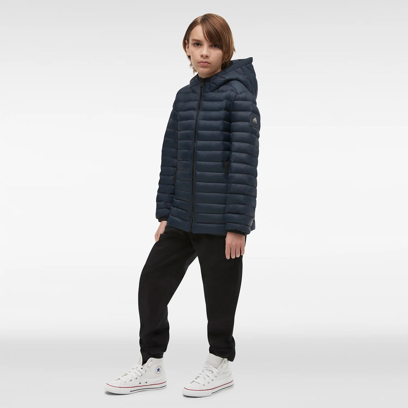 Boy's Moose Knuckles Air Down Bomber Jacket - Navy