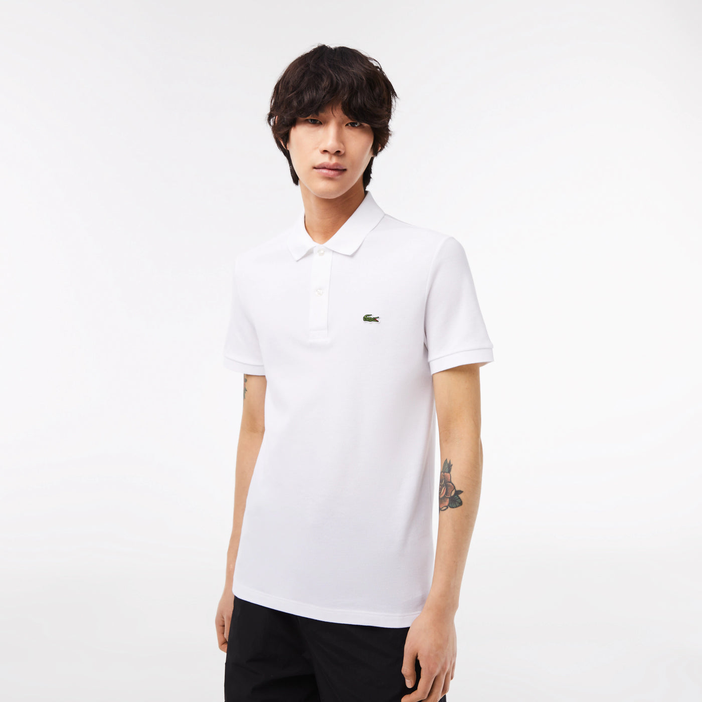 Lacoste Slim Fit White Lacoste Polo Shirt Mens Lacoste White Polo
