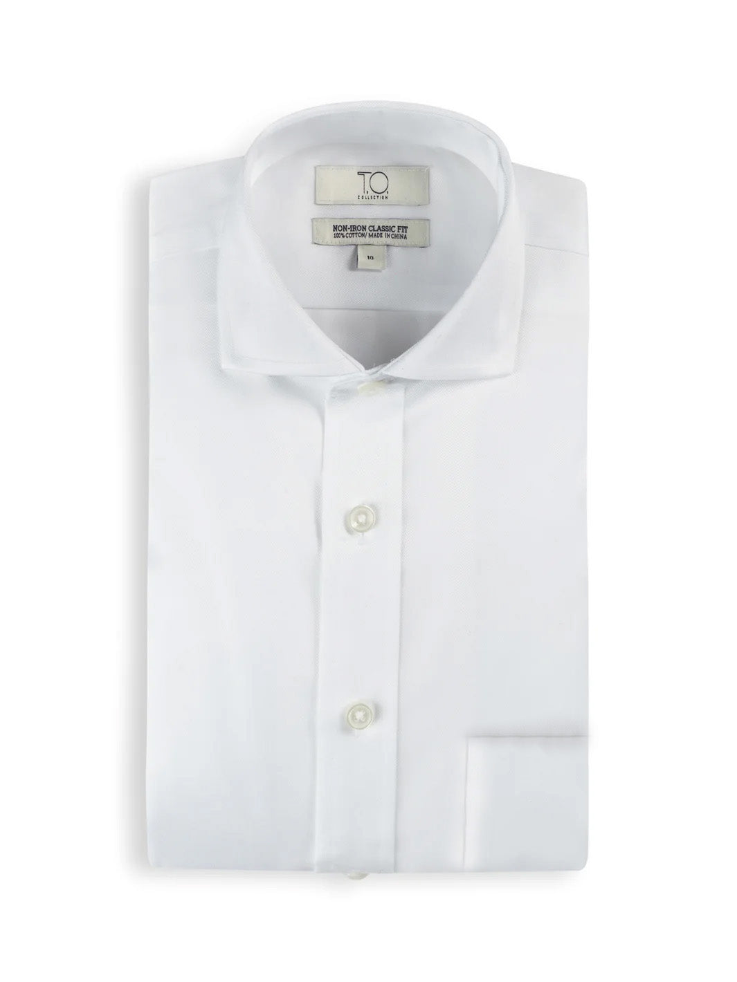 Men's Purple Label White Twill Non-Iron Button Cuff Shirt - With pocket