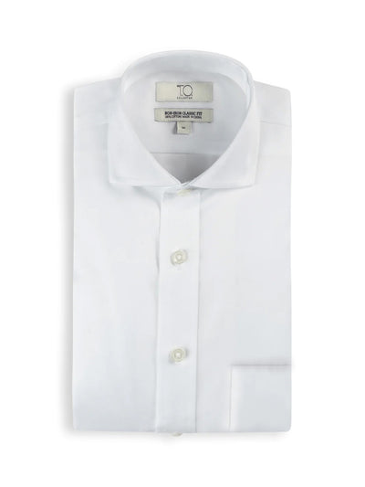 Men's Purple Label White Twill Non-Iron Button Cuff Shirt - With pocket