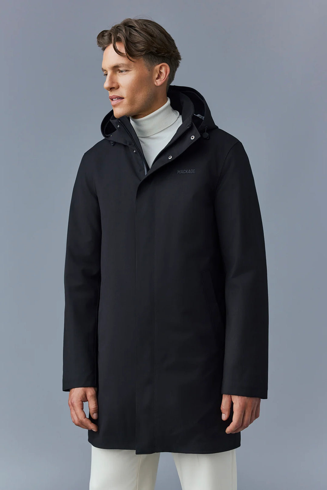 Men s Mackage Roland City Rain Coat Black The His Place