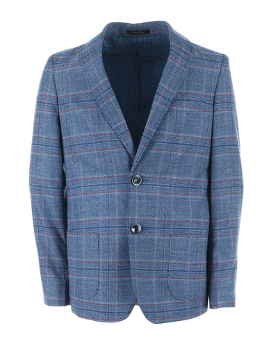 Boy's Fashion Patch Pocket Blazer - Blue