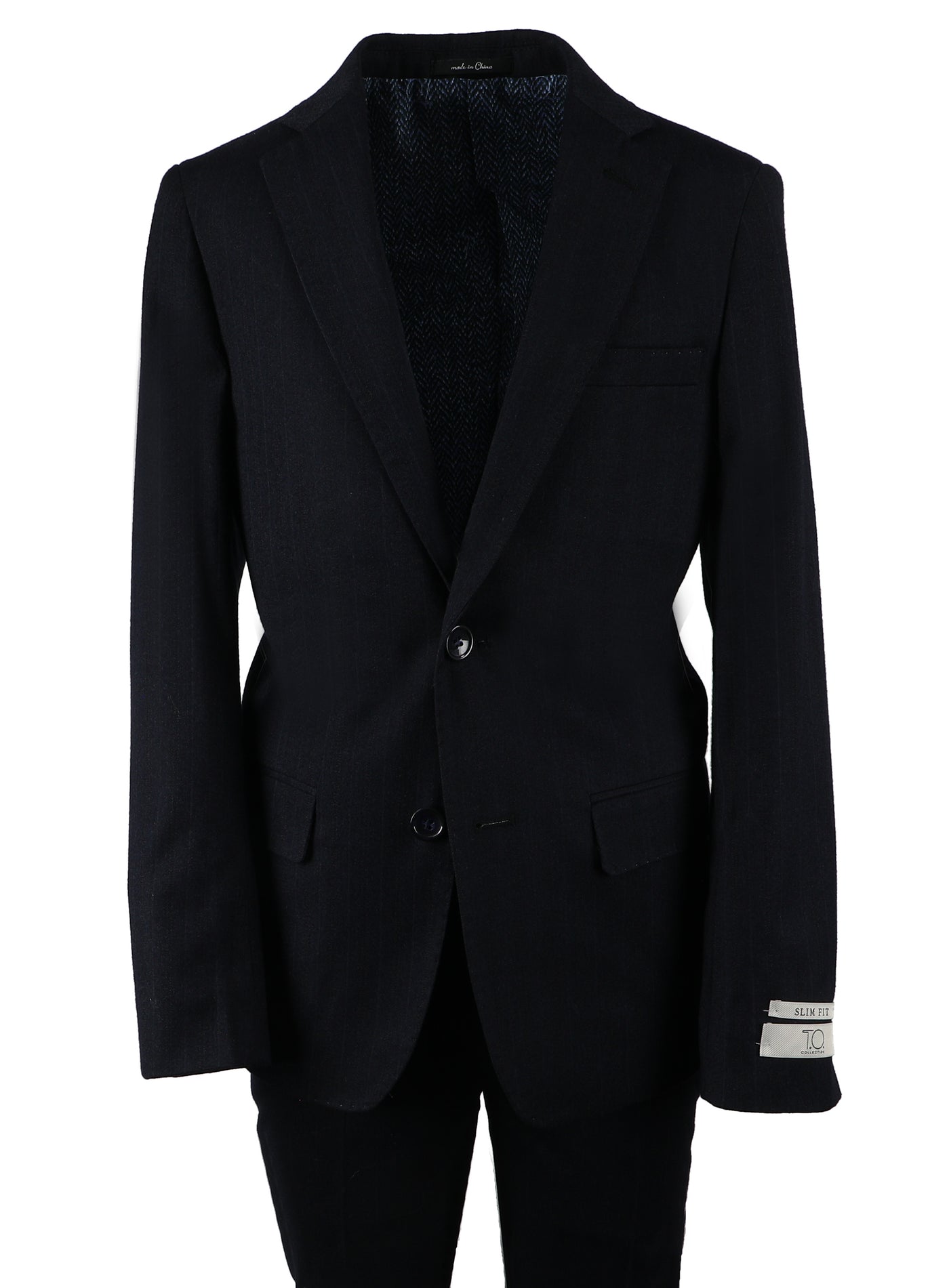 T.O. Boy's Fashion Suit - Pinstripe Midnight Navy