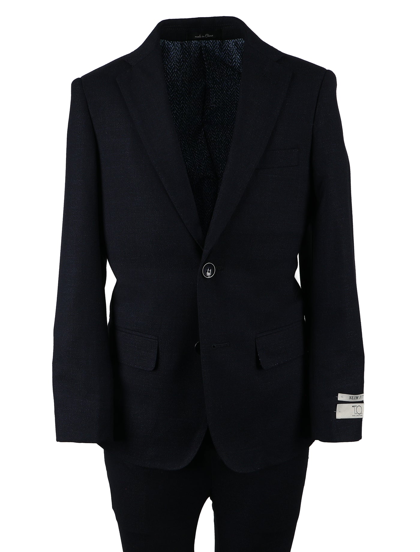 T.O. Men's Fashion Suit - Birdseye Navy