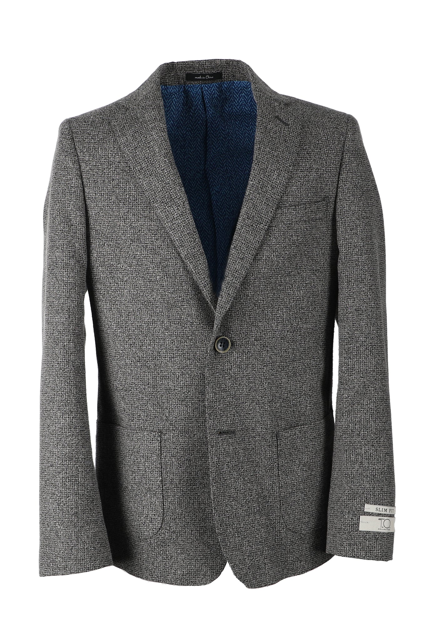 T.O. Boy's Patched Pocket Fashion Blazer - Black Twill Design