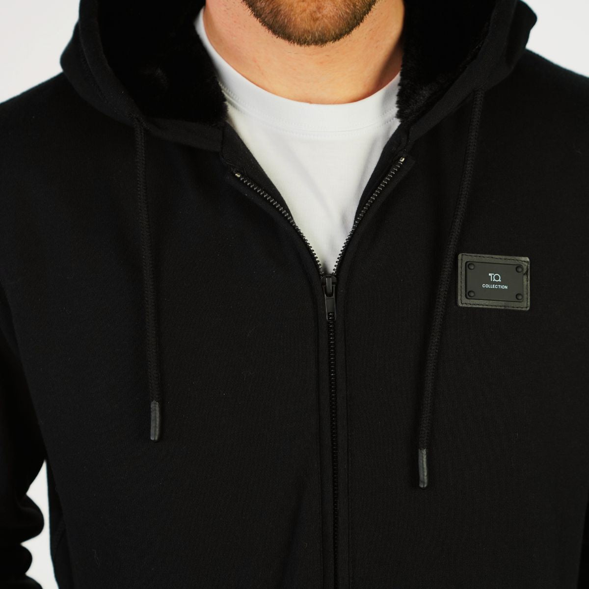 T.O. Collection Men's Dulce Black Hoodie - Black Fur