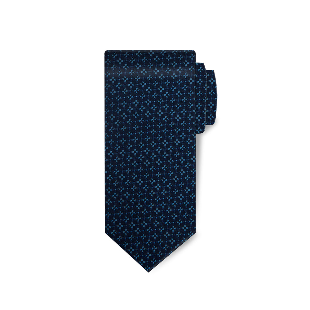 Titanium Mens Woven Snow Collection Tie - Navy