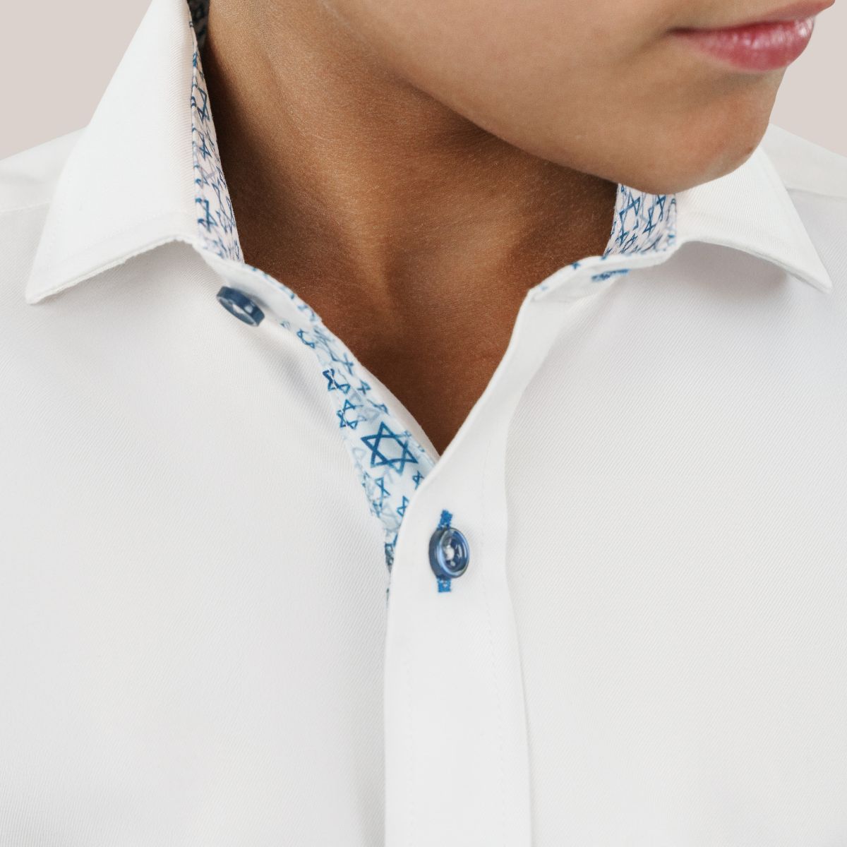 T.O. Boy's Green Label David Non-Iron Contrast Shirt - Blue