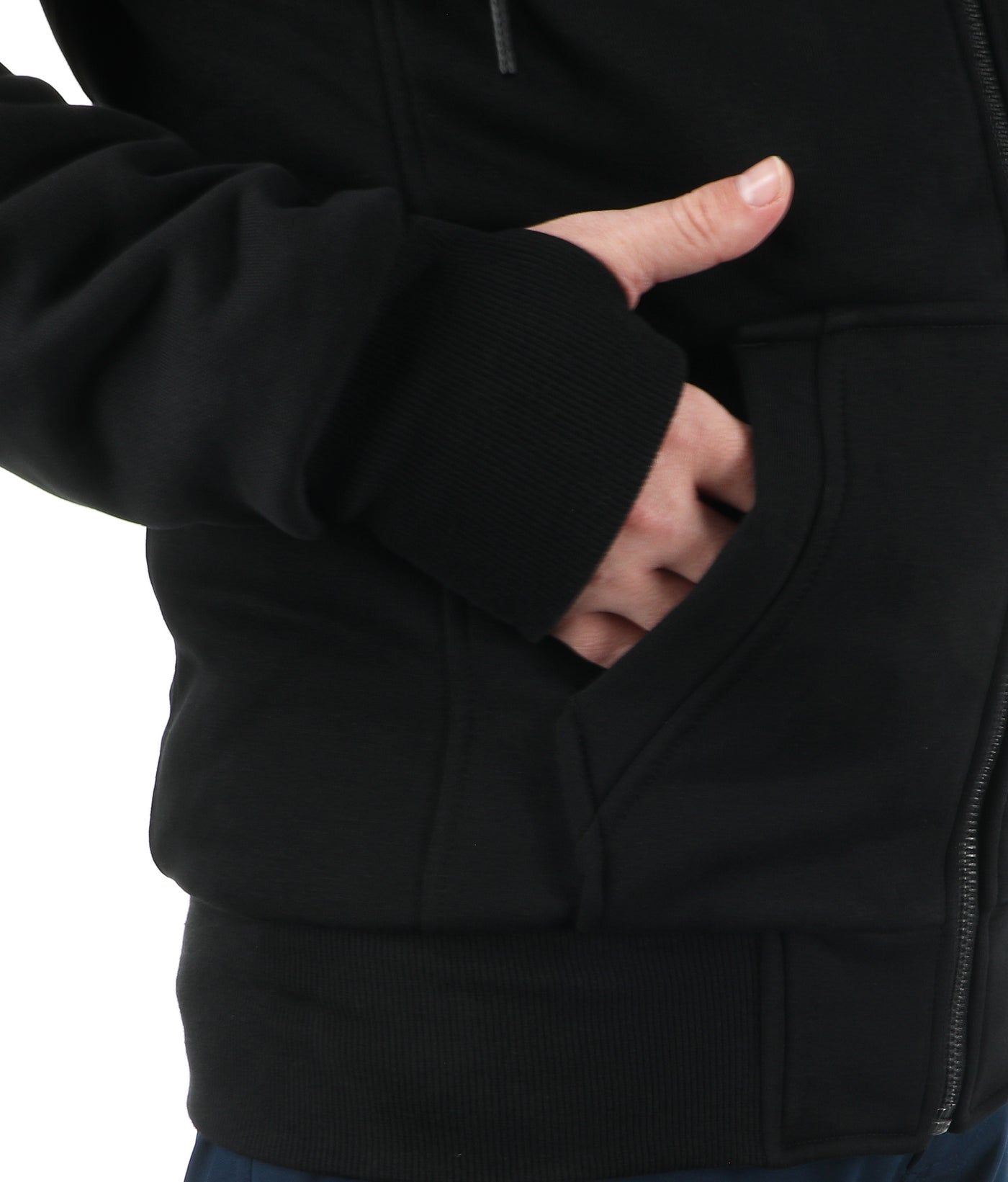 T.O. Collection Adult's Dulce Black X Style Hoodie with thumb hole -Mauve Fur