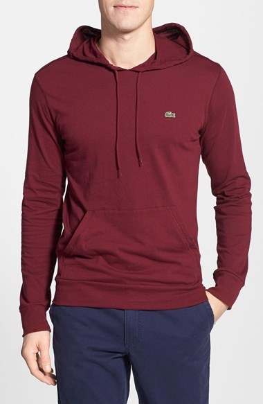 Men's Lacoste Tee-Shirt Hoodie - Bordeaux