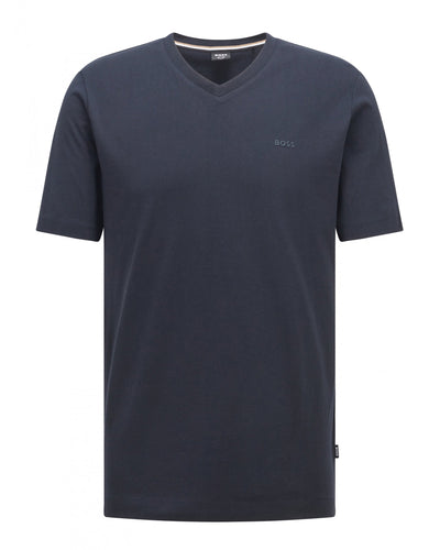 Terry 01 V-Neck T-shirt In Navy