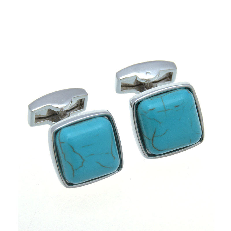 Tom Orr Silver Square Cufflinks - Teal