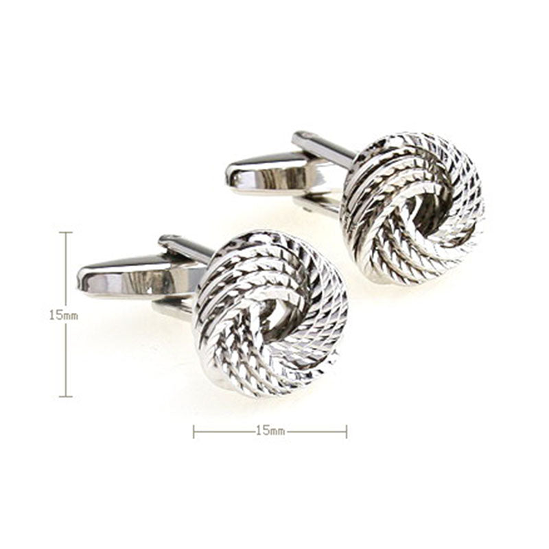 T.O. Collection Silver Rounded Cufflinks