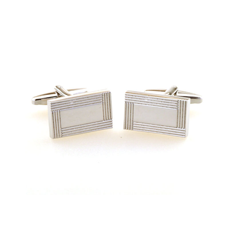 T.O. Collection Cufflinks Silver Square