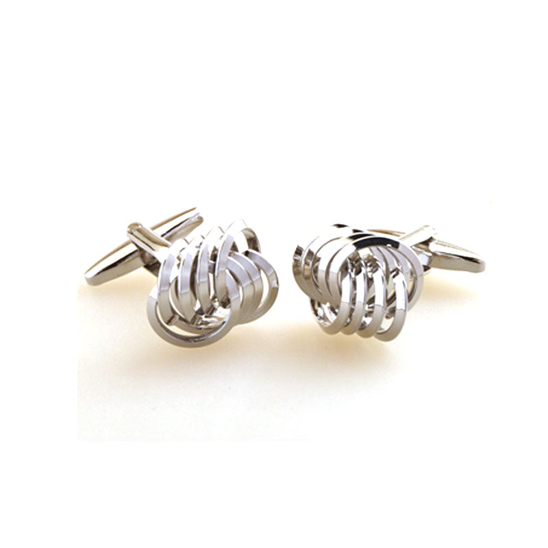 T.O. Collection Silver Rounded Cufflinks - Rounded