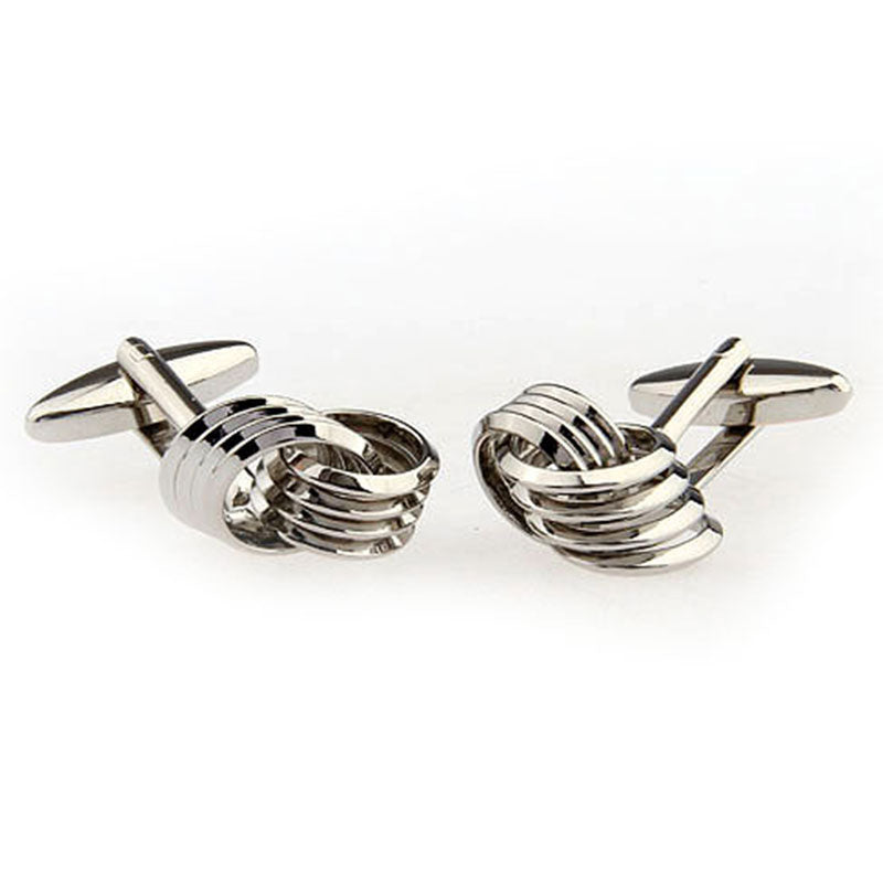 T.O. Collection Silver Cufflinks - Silver Rounded