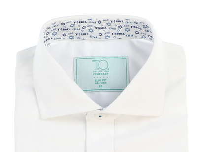 T.O. Boy's Israel Non-Iron Contrast Shirt - Blue