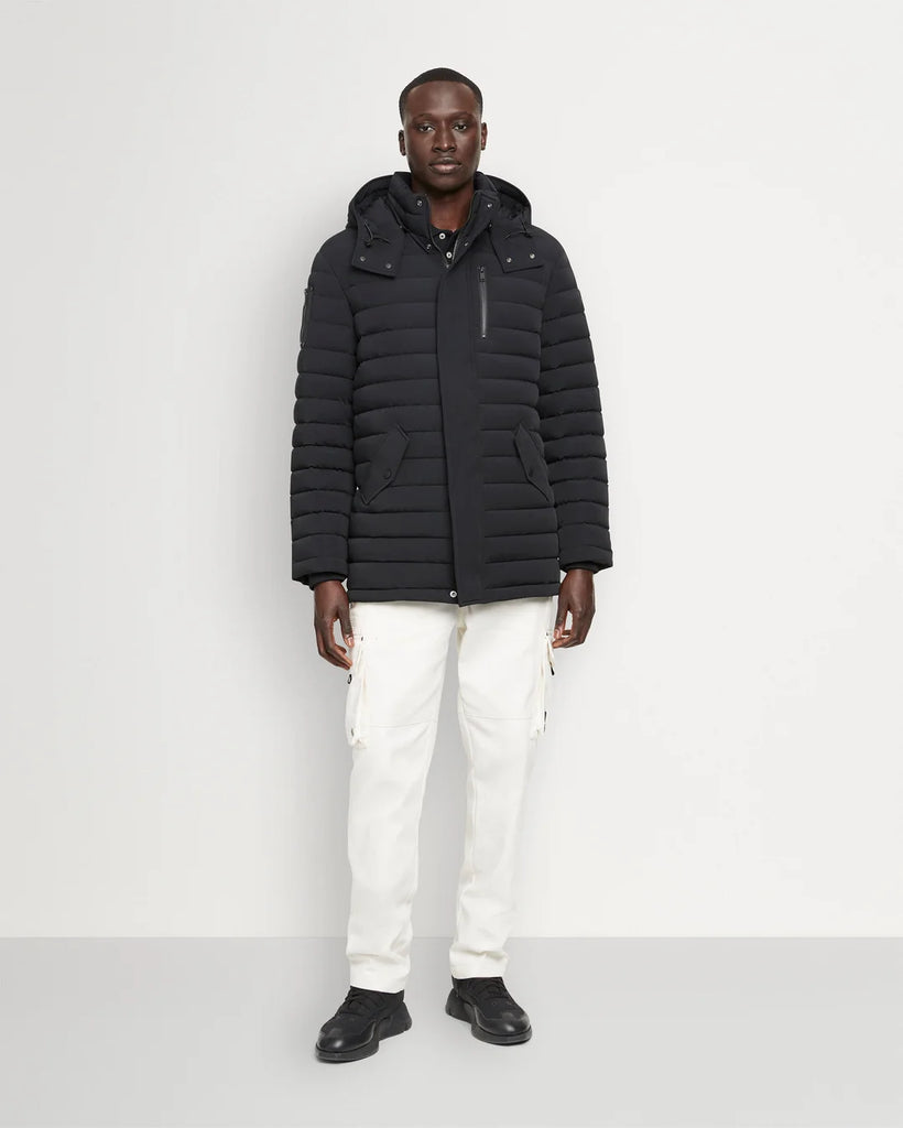 黒*郎様 Moose Knuckles OUTERWEAR メンズ Moose Knuckles Men's Cloud Shearling Parka, Black W/Black