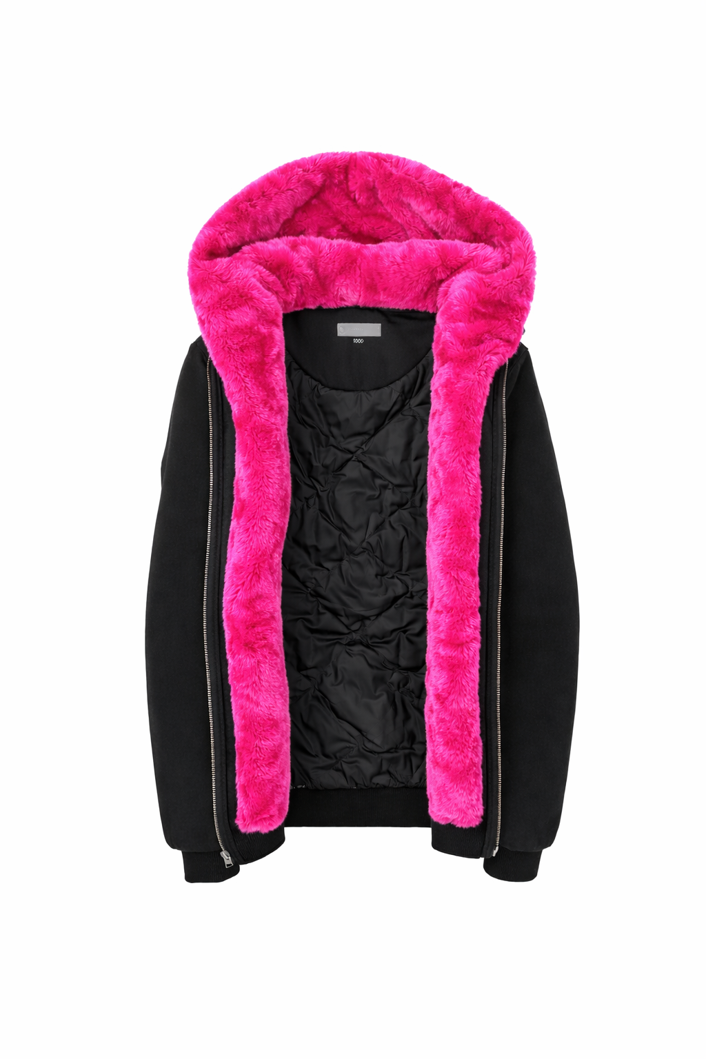 T.O. Collection Adult's Black Hoodie - Pink Removable Fur – The