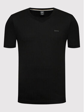 Terry 01 V-Neck T-shirt In Black