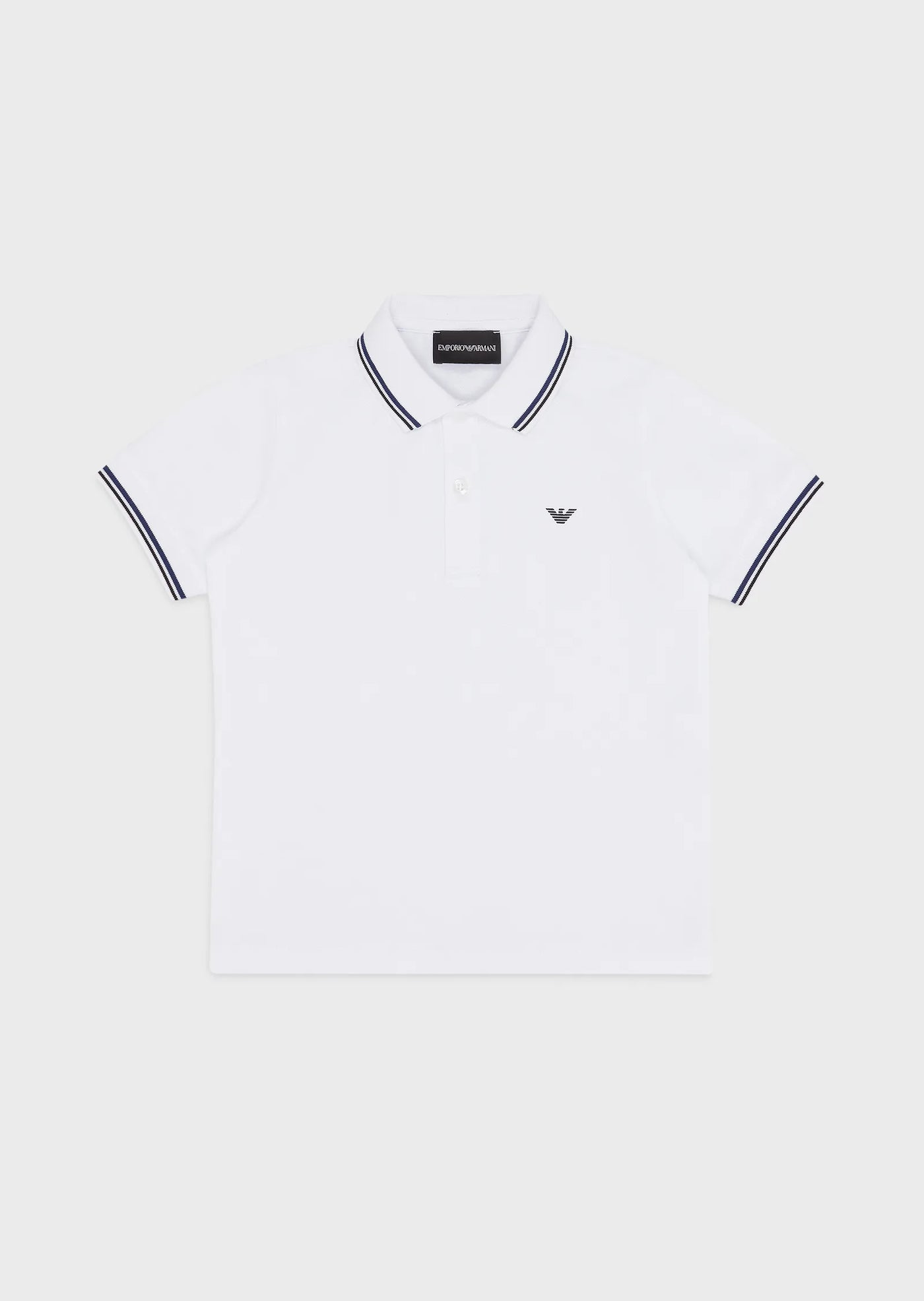 Boy's Emporio Armani Stretch Pique Polo Shirt - White