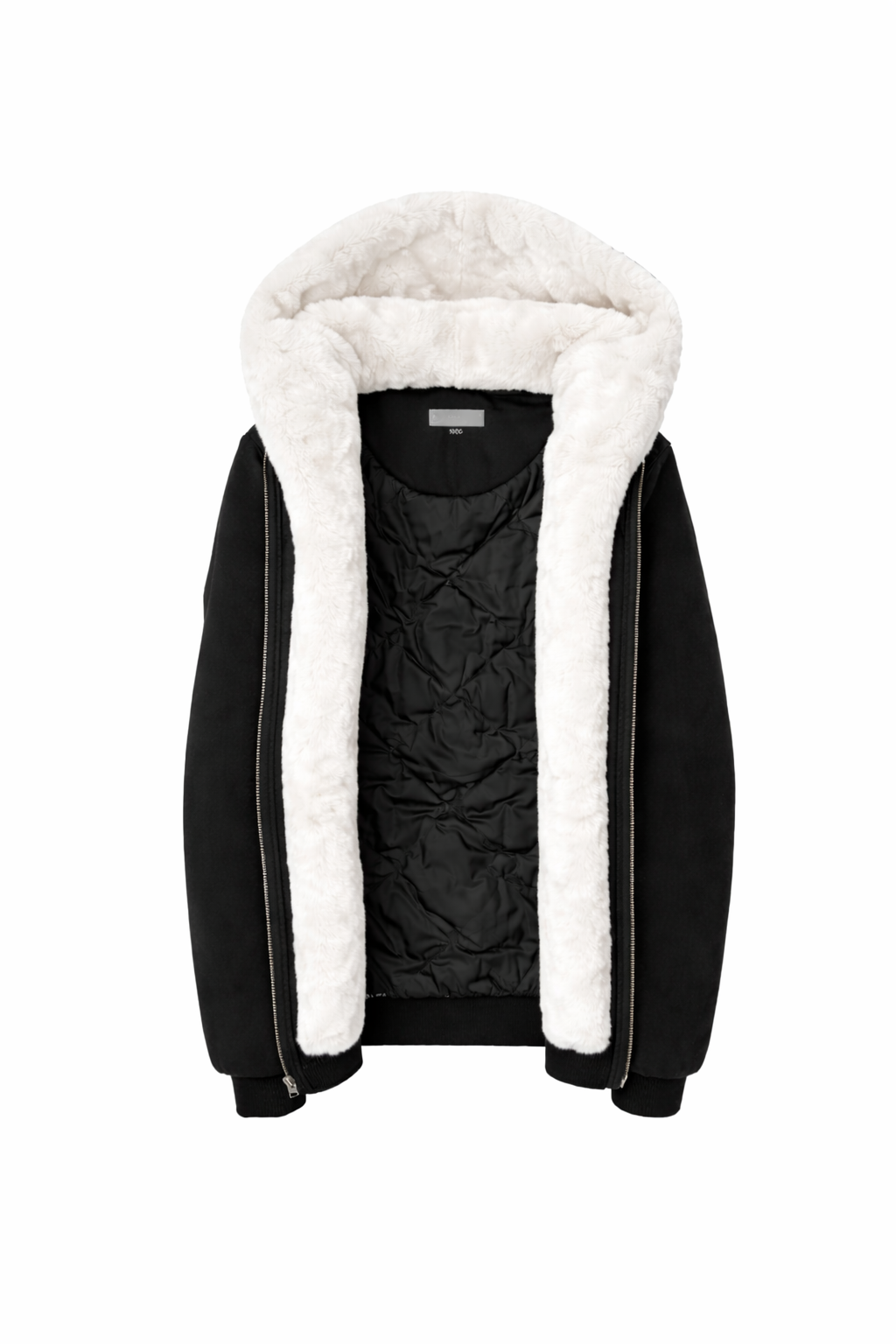 T.O. Collection Men's Black Hoodie - White Removable Fur – The His