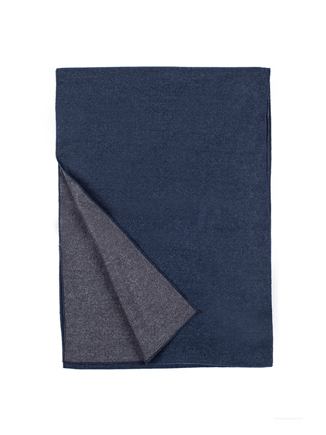 Two-Toned Scarf in Heather Blue/Charcoal