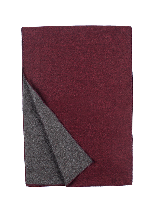 T.O. Collection Two-Toned Scarf - Burgundy-Charcoal