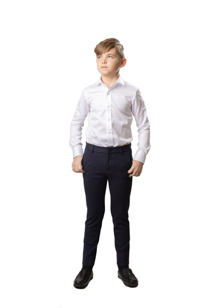 Boy's Basic Stretch Pants - Navy