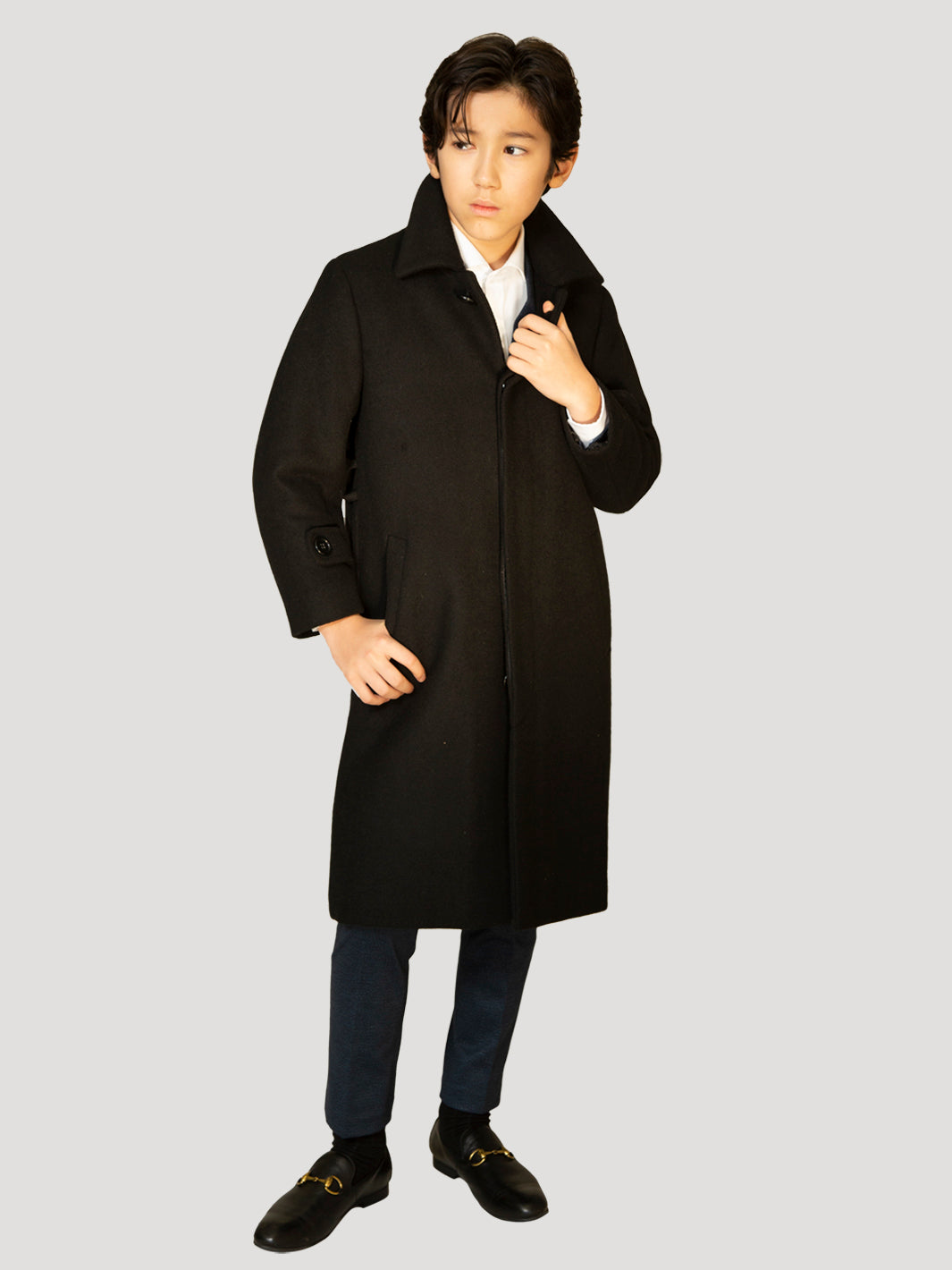 Boy's Charlotte Wool Long Coat