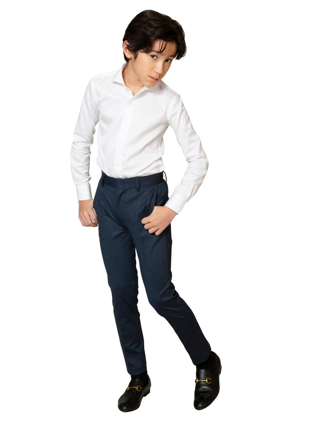 Boy's Soho Stretch Pants - Navy Design – The His Place