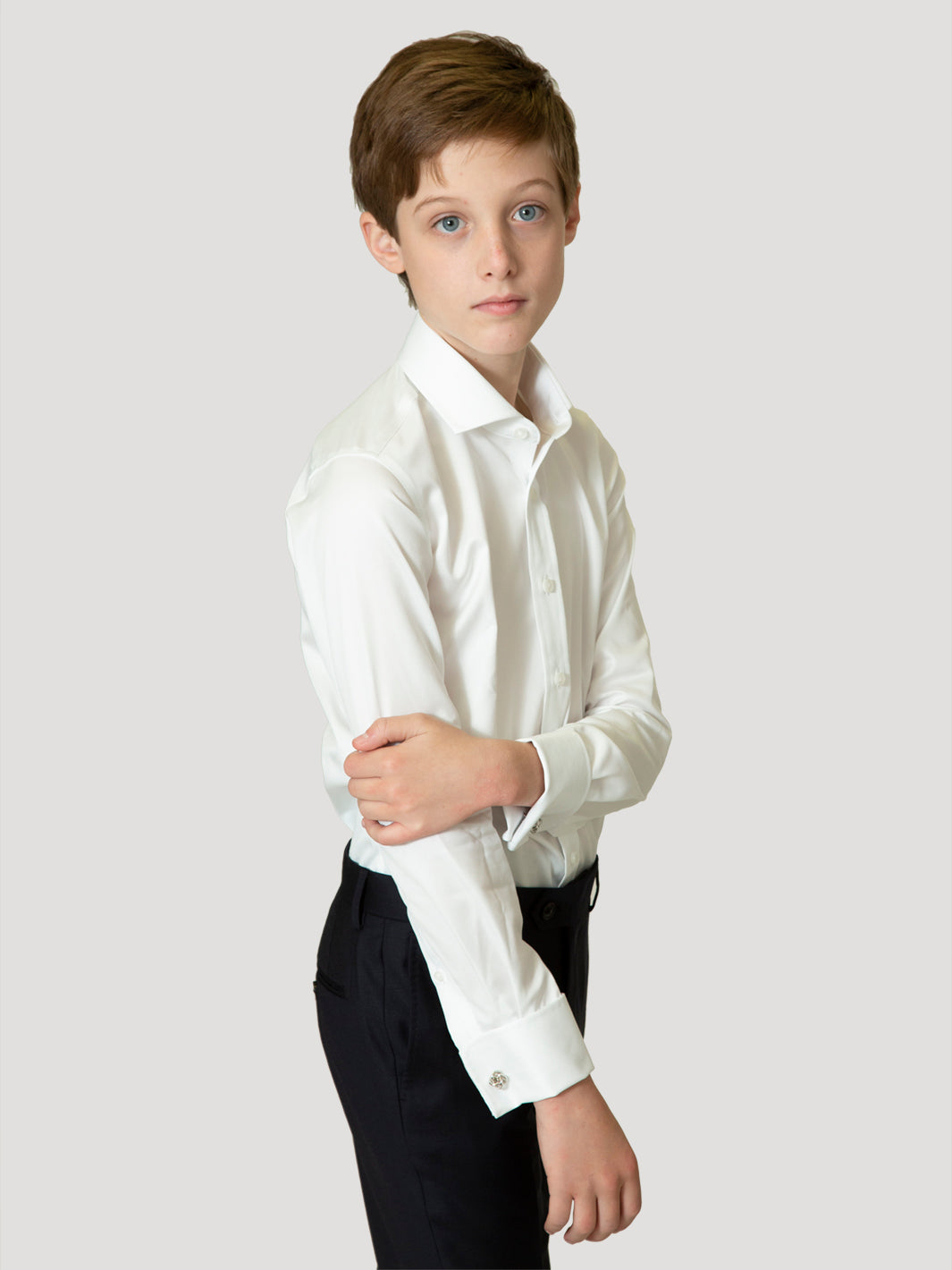 Boys white dress shirts best sale