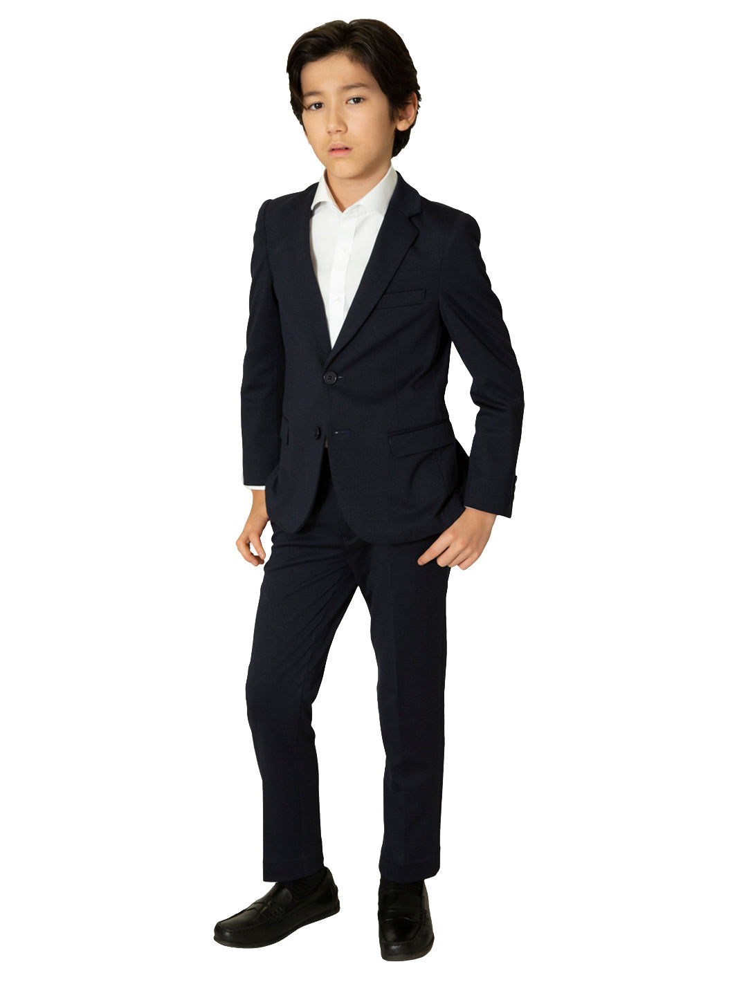 Boy's Soho Stretch Suit - Textured Navy – The His Place