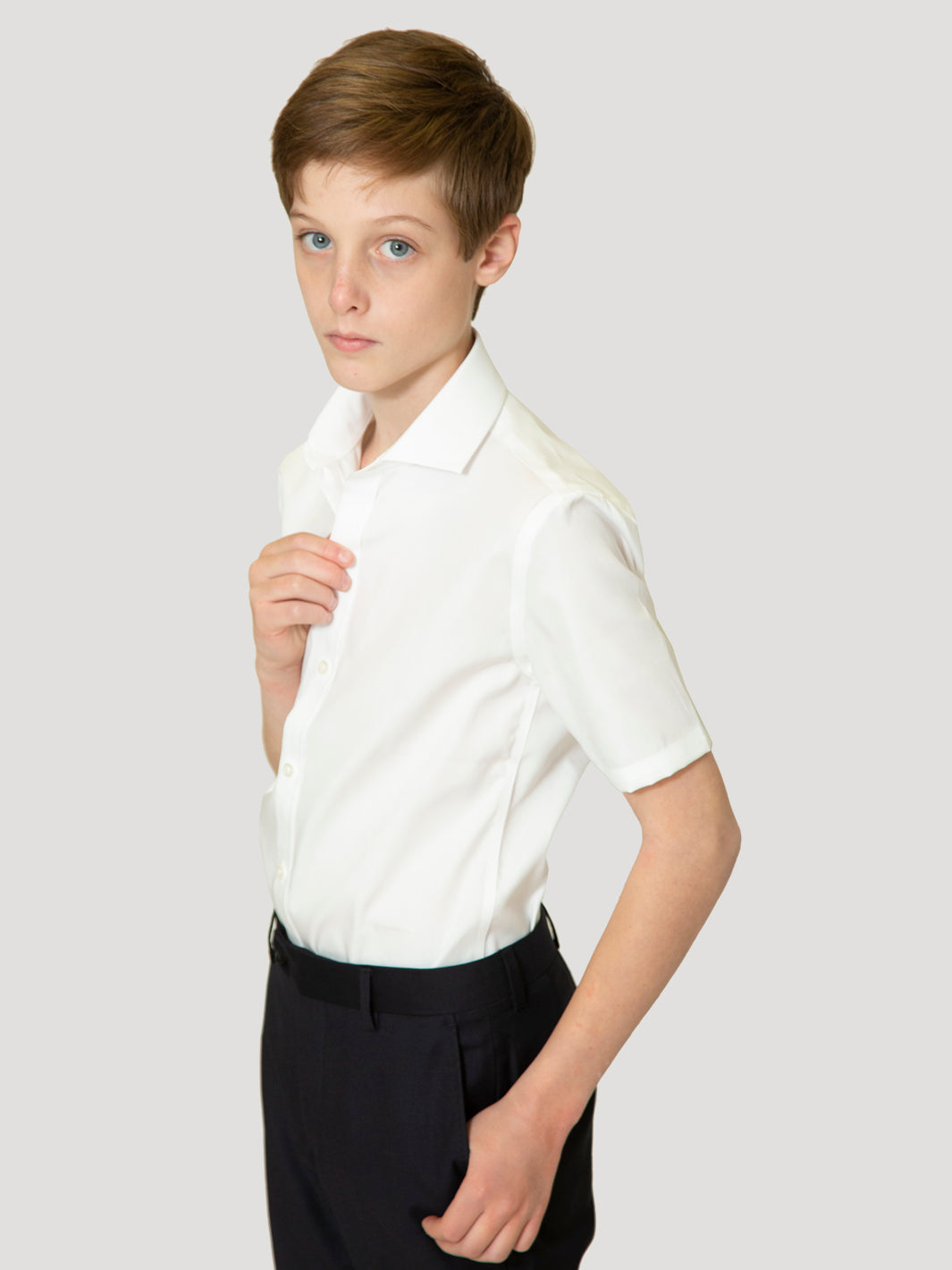 Boy's Pinpoint Non-Iron White Shirt
