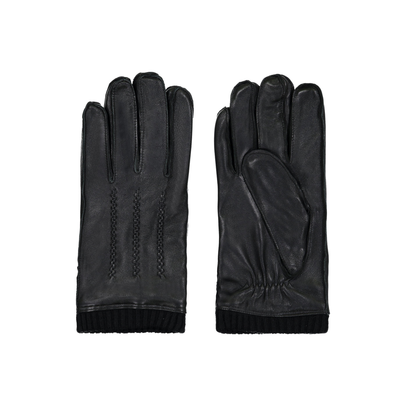 Men's Sheepskin Leather Faux Fur Gloves