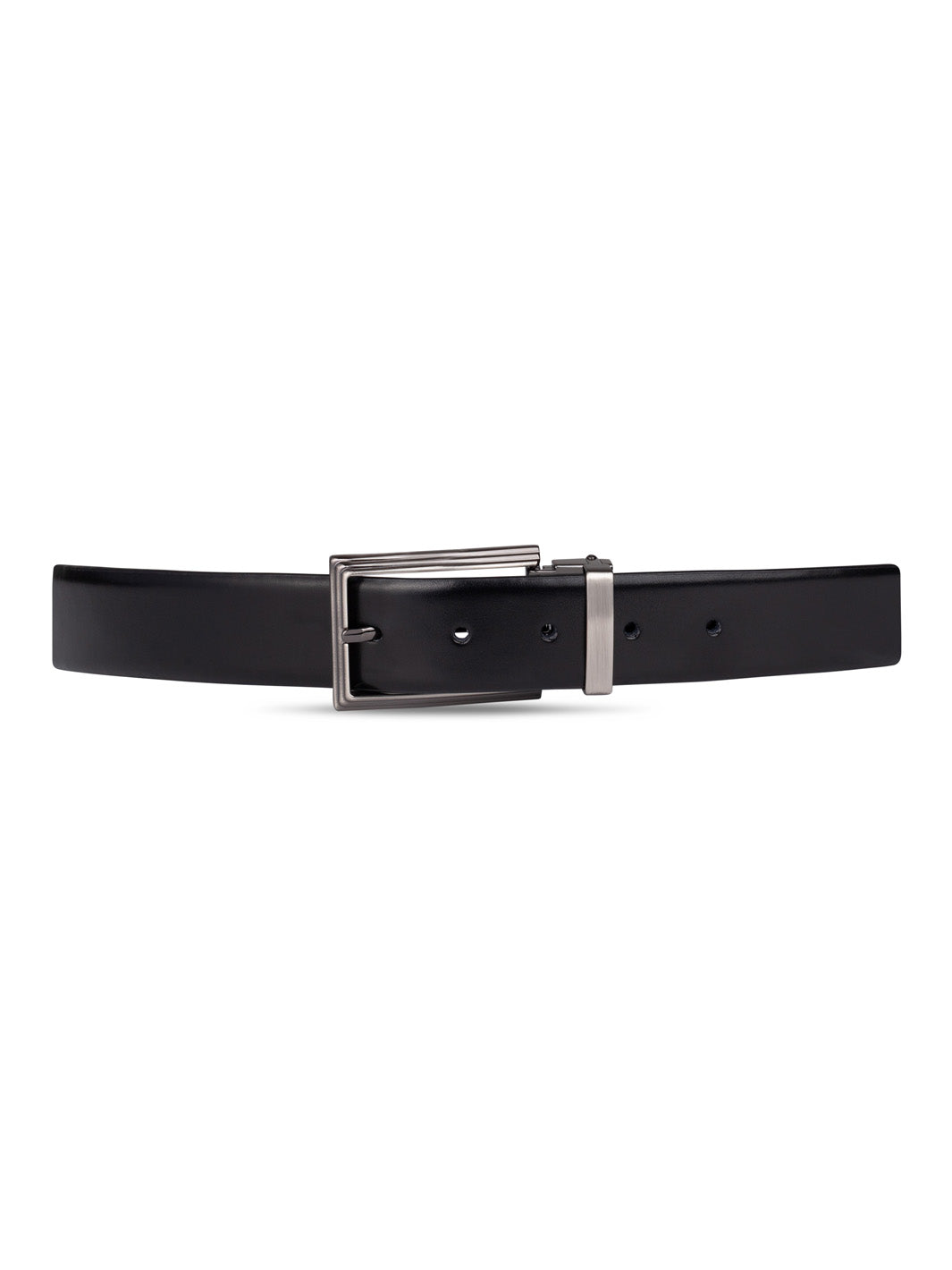 Black Belt with Ribbed Square Buckle