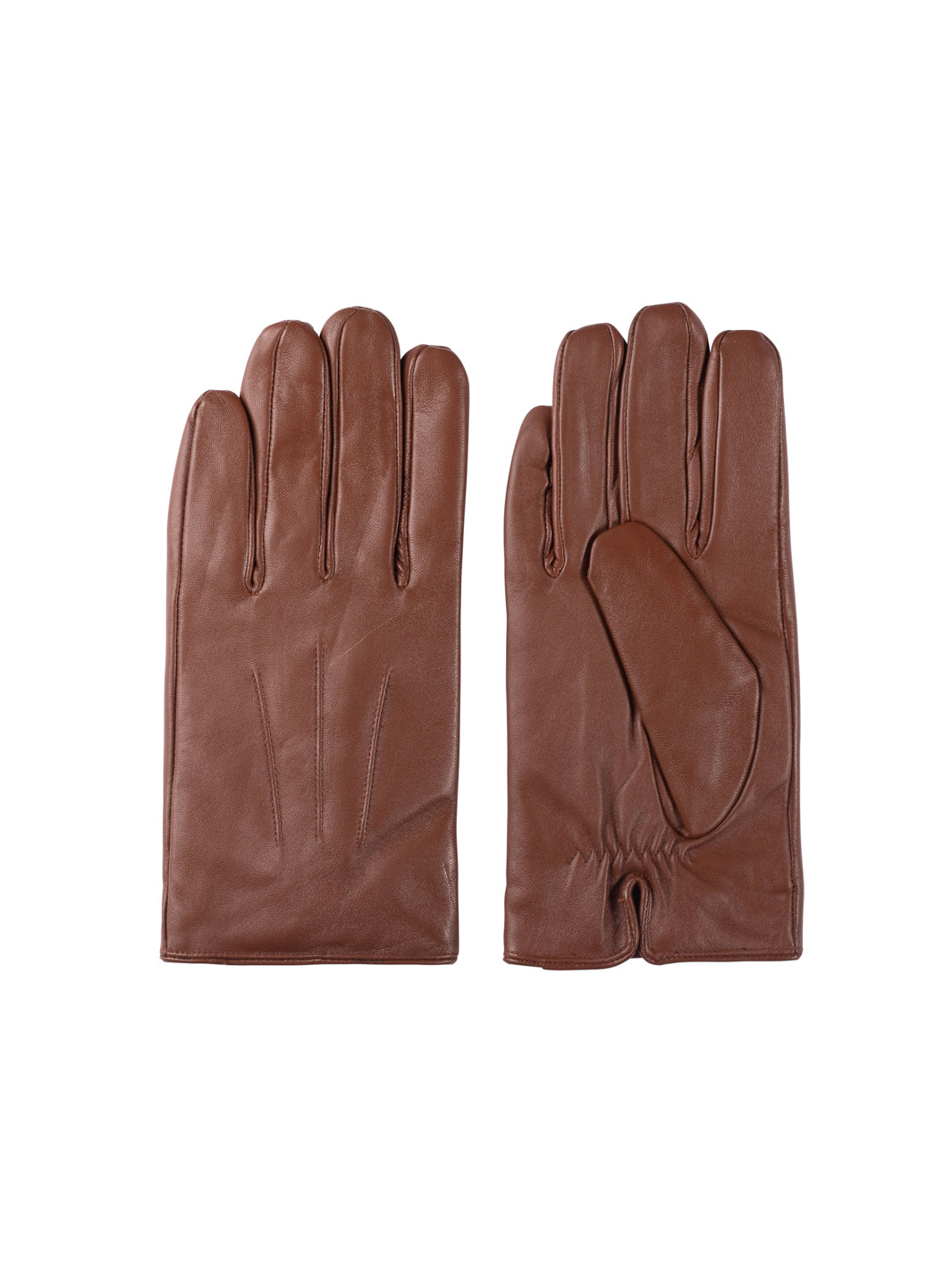 Men's Sheepskin Faux Fur Gloves - Cognac