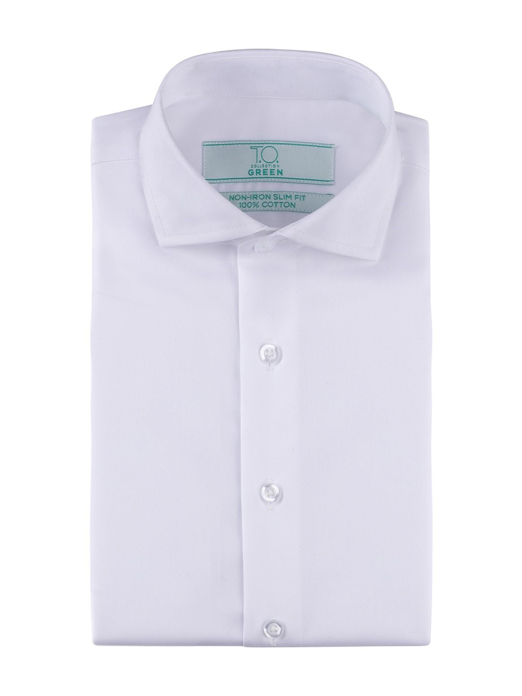 Boy's Green Label White Non Iron Dress Shirt Button Cuff / Slim / 10 Boy's Green Label White Non Iron Dress Shirt Button Cuff / Slim / 10