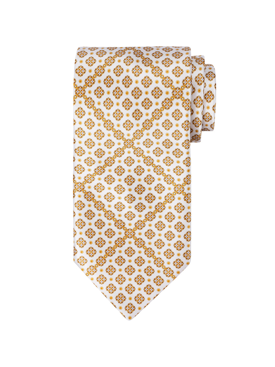 Men's Stefano Ricci Tie - White and Gold