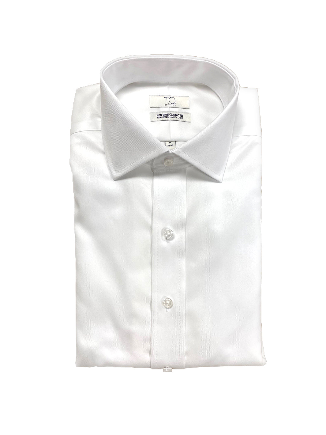 White Twill Non-Iron Button Cuff Shirt