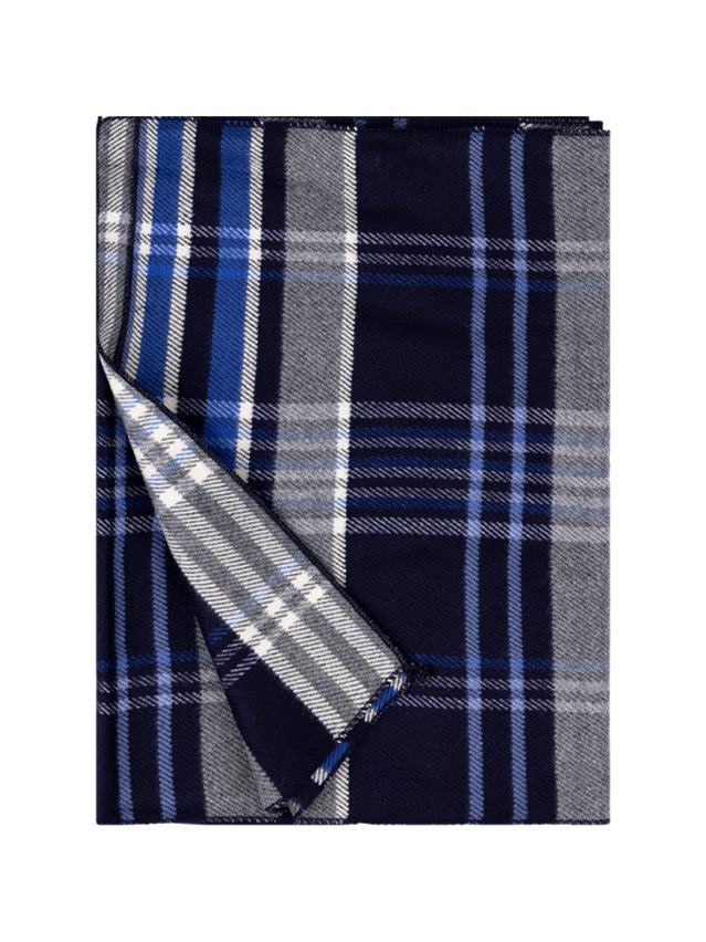 T.O. Collection Plaid Scarf - Blue-Grey