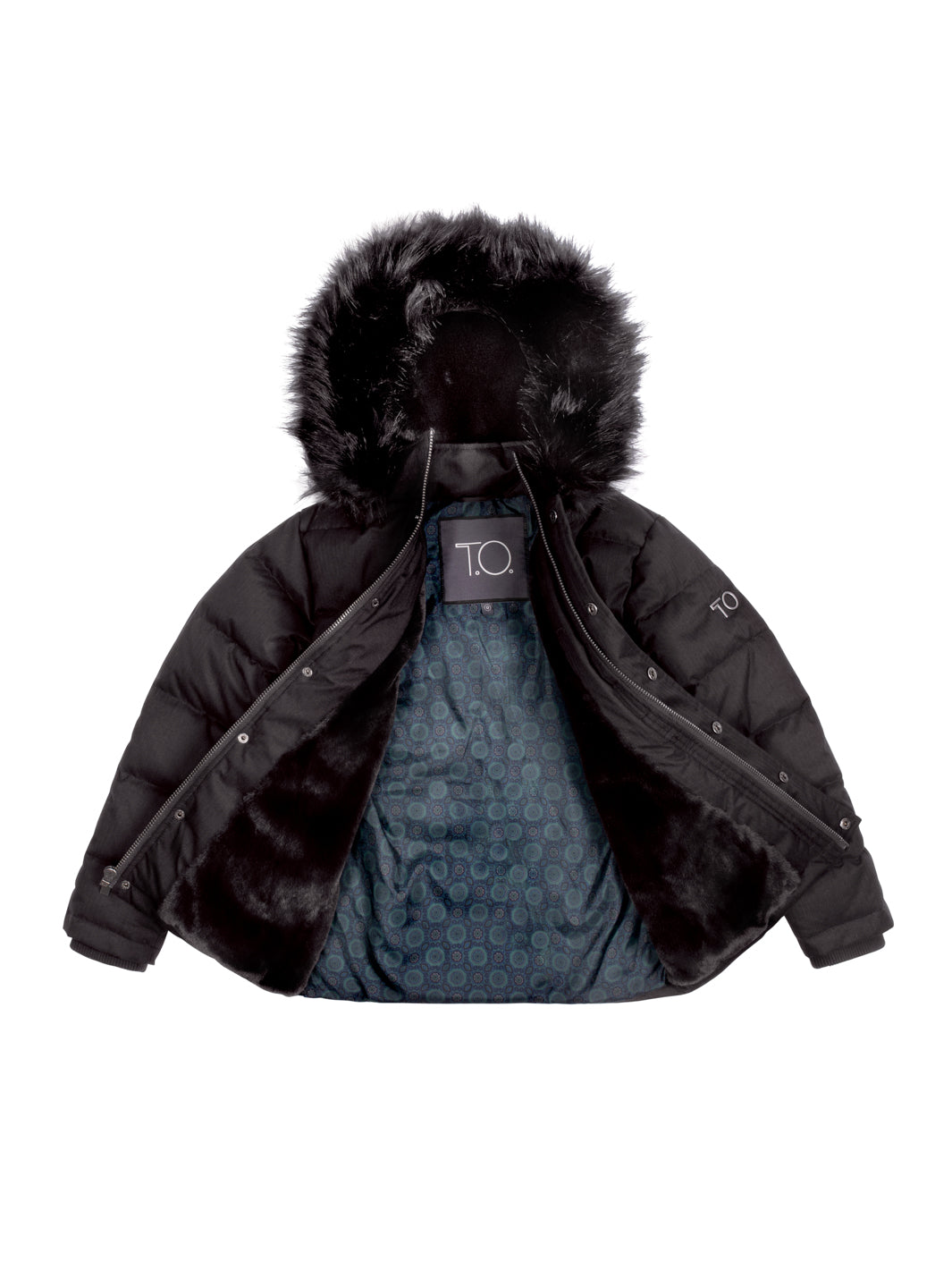 Boys black puffer coat on sale